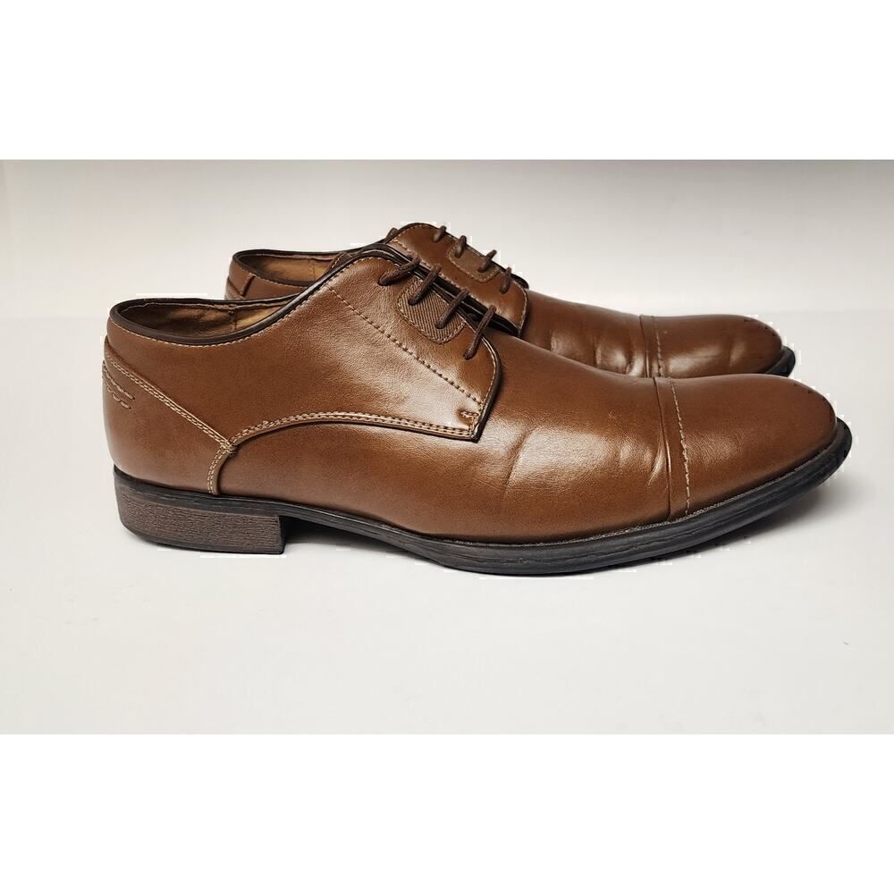 Guess GM Nelton-R Men's Faux Leather Brown Oxford Dress Shoes Size 12